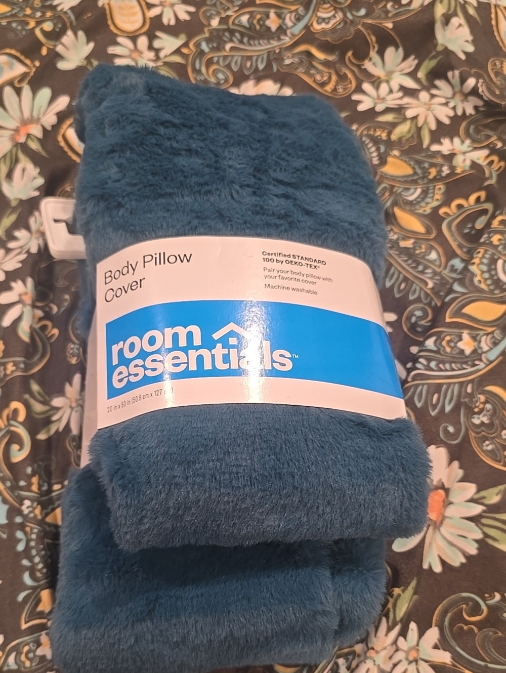 ❤️10/$40New Room Essentials Plush Body Pillow Cover in Teal Blue